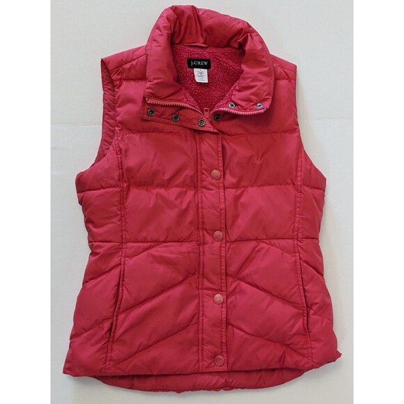 J Crew Full Zip Insulated Down Puffer Vest, Pink, Women Size S down fill - Picture 1 of 10